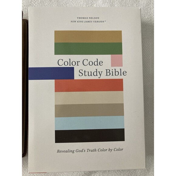 Color Code Study Bible, NKJV Brown leathersoft  NEW - Picture 2 of 7